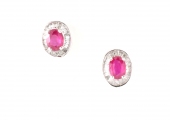 18ct White Gold Ruby and Diamond Studs