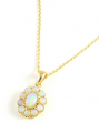 9ct Gold Opal Cluster Pendant and Chain