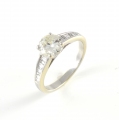 18ct White Gold Diamond Ring with Diamond Shoulders