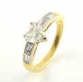 18ct Yellow and White Gold Heart Shape Diamond Ring