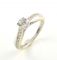 18ct White Gold Diamond Ring with Diamond Twist Shoulders