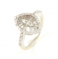 18ct White Gold Marquise Shape Diamond Cluster Ring