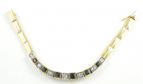 18ct Gold Sapphire, Diamond and Enamel Bracelet
