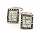 18ct White Gold Black and White Diamond Cufflinks