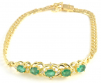 14ct Gold Emerald and Diamond Bracelet