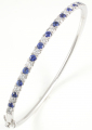 Platinum Sapphire and Diamond Bangle