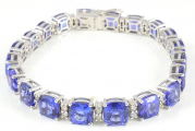 14ct White Gold Tanzanite and Diamond Bracelet