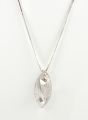 18ct White Gold Diamond Horn Twist Necklace