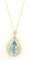 18ct Gold Aquamarine and Diamond Pendant