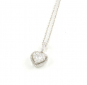 18ct White Gold Diamond Heart Pendant