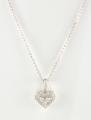 18ct White Gold Diamond Heart Shape Pendant.