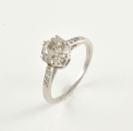 Platinum Diamond Ring with Diamond Shoulders