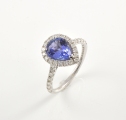 9ct White Gold Tanzanite and Diamond Cluster Ring