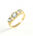 9ct Gold Aquamarine and Pearl Ring