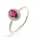 9ct White Gold Ruby and Diamond Cluster Ring