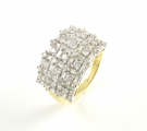 9ct Gold Diamond Cluster Band