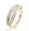 18ct White Gold Three Row Diamond Half Eternity