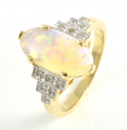 9ct Gold Opal and Diamond Ring