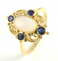 9ct Gold Opal and Sapphire Ring