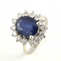 14ct White Gold Sapphire and Diamond Cluster Ring