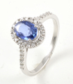 18ct White Gold Sapphire and Diamond Cluster Ring