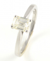 18ct White Gold Emerald Cut Diamond Single Stone Ring
