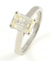 Platinum Emerald Cut Diamond Single Stone Ring