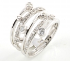 18ct White Gold Five Row Diamond Ring