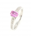 18ct White Gold Pink Sapphire and Diamond Ring