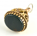 9ct Gold Bloodstone Oval Fob
